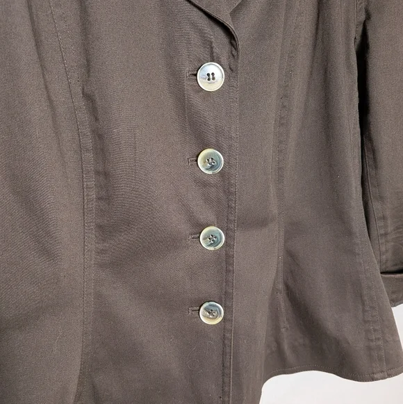 Anne Klein Tailored Brown Button Front Stretch Blazer Workwear or Smart Casual - Picture 13 of 14